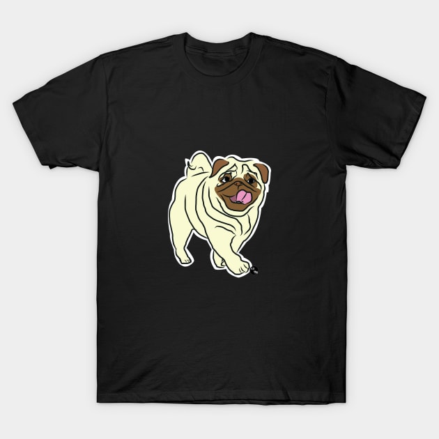 Happy Pug T-Shirt by AltTabStudio